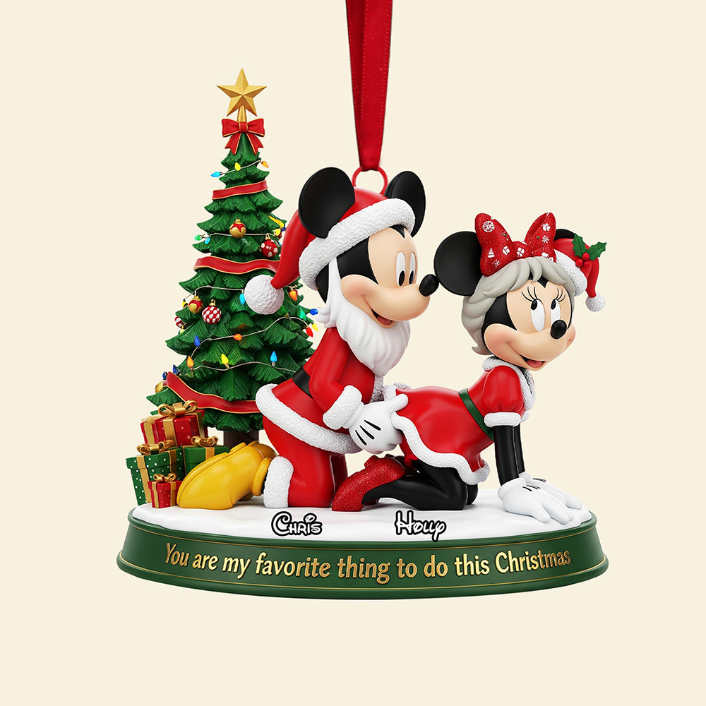 You Are My Favorite Thing To Do This Christmas - Naughty Claus Couple Ornament - Personalized Gift For Couples, Friends, And Christmas Lovers - Image 3