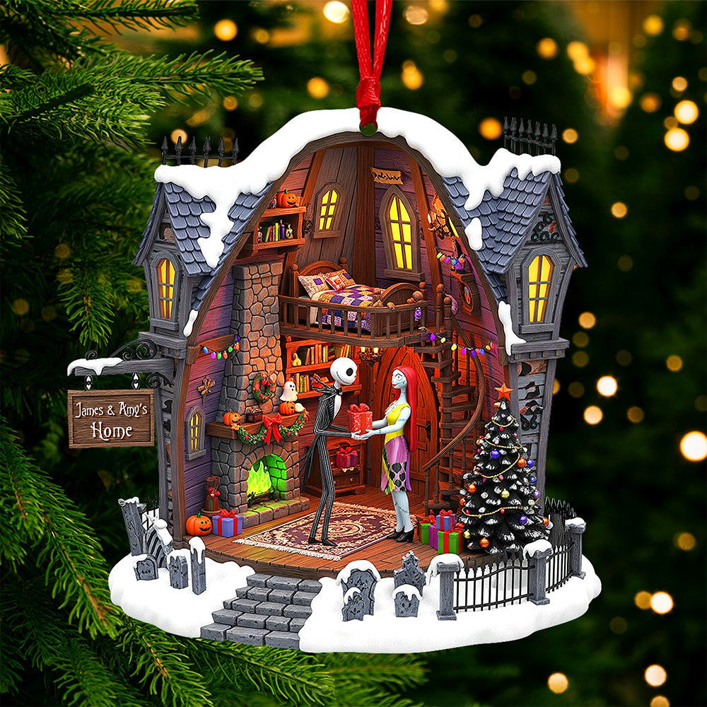 Spooky Love Christmas Ornament – Customizable Gift For Couples