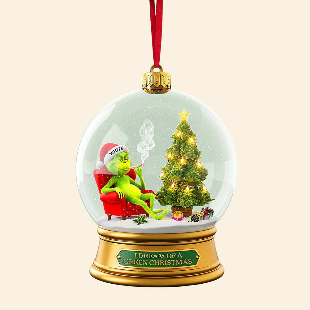 I Dream Of A Green Christmas - Personalized Green Chill Monster Ornament For Herb Lovers - Image 4