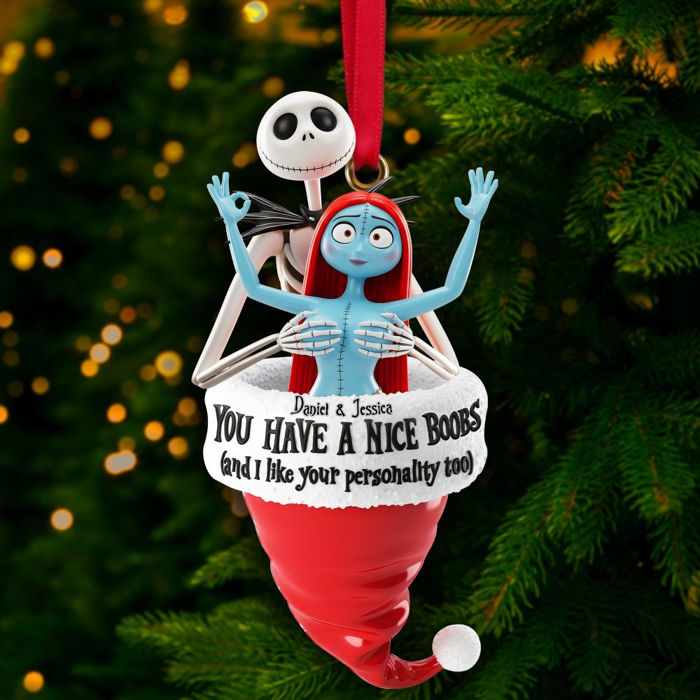 You Have A Nice Boobs - Personalized Couple Ornament For Christmas - Image 4
