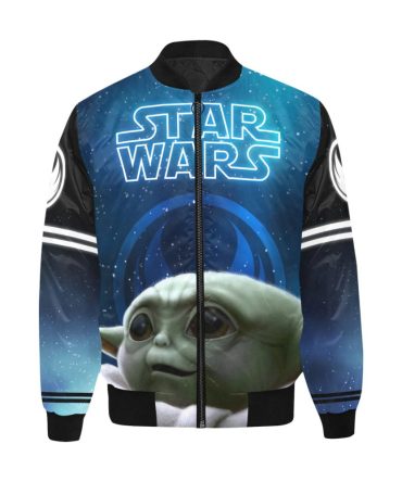 Star Wars Bomber Jacket Star Wars Baby Grogu Jedi Order Symbol Bomber Blue Unisex Jacket Jacket