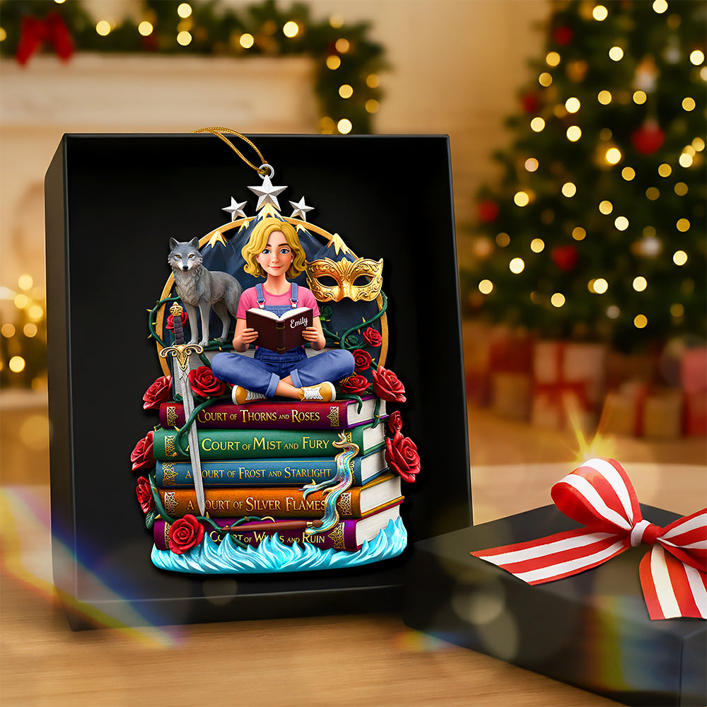 Embrace Your Literary World - Fantasy Reading Christmas Ornament - Personalized Gift For Book Lovers - Image 3