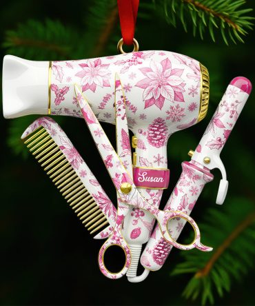 Celebrate Your Passion: Hairstylist Toile De Jouy Ornament - Personalized Christmas Gift