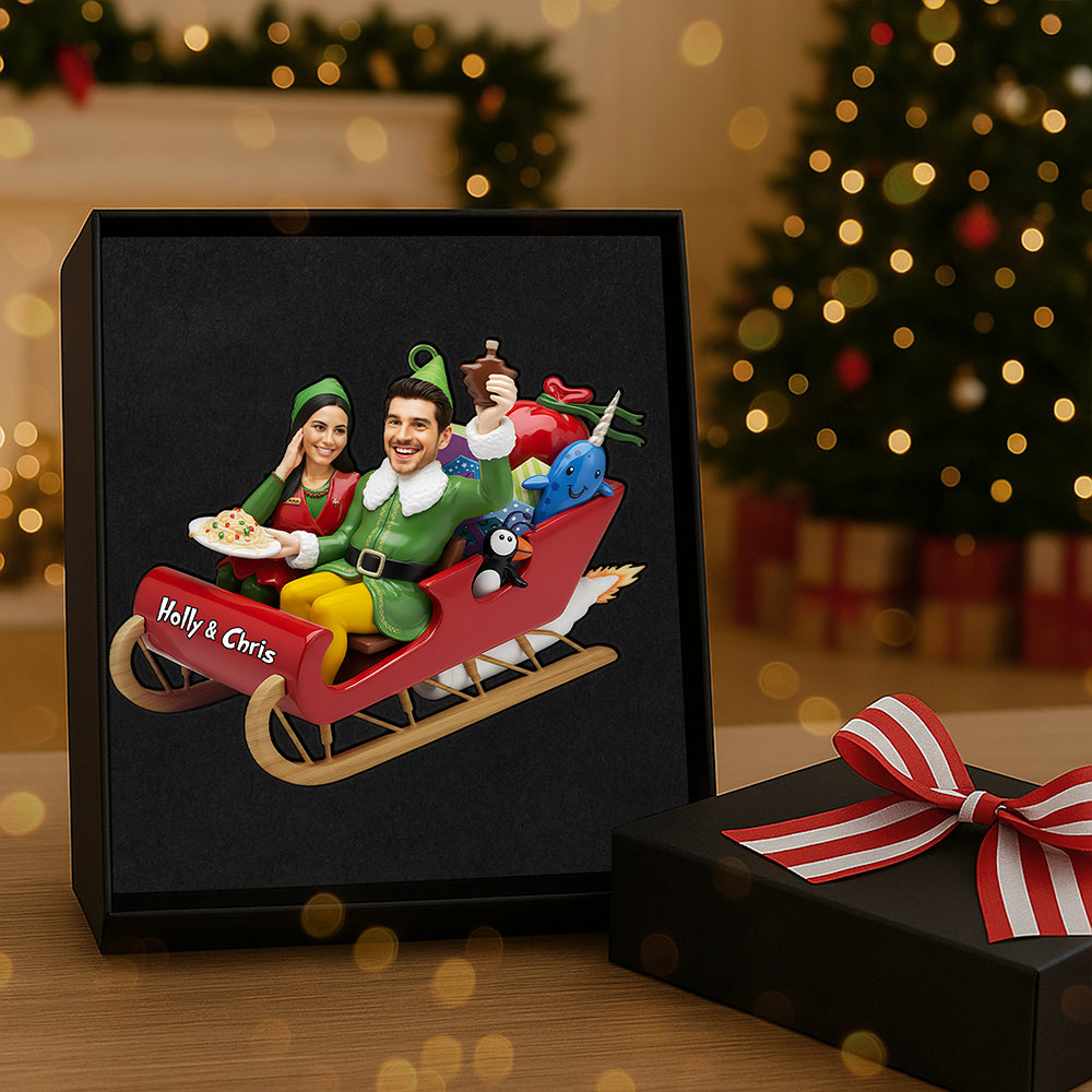 “Celebrate Togetherness” - Personalized Christmas Acrylic Ornament - Custom Gift For Couples, Friends, And Families - Image 2