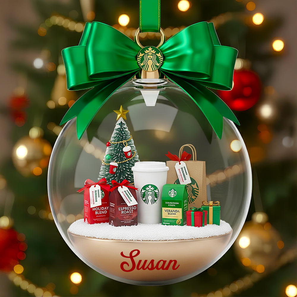 “Wake Up To Joy!” - Personalized Mental Alertness Christmas Ornament - Custom Gift For Coffee Lovers - Image 2