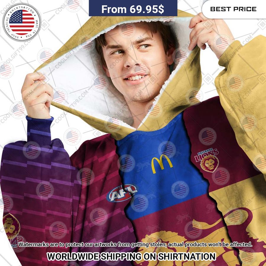 Brisbane Lions Mix Hoodie Blanket - Image 2