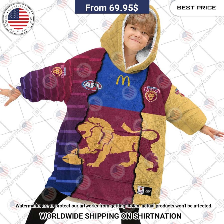 Brisbane Lions Mix Hoodie Blanket - Image 4