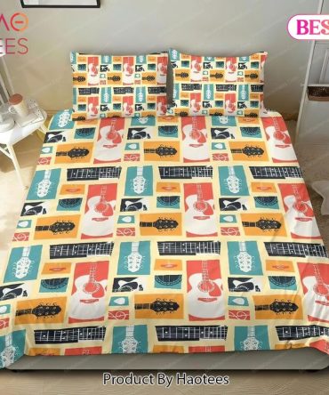 Guitar Pattern Music Gift Bedding Sets Bed Sets, Bedroom Sets