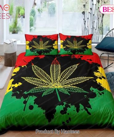 Marijuana Leaf Colorful Tie Dye Bedding Sets Bed Sets, Bedroom Sets