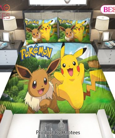 Pikachu And Eevee Spring Bedding Sets Bed Sets, Bedroom Sets