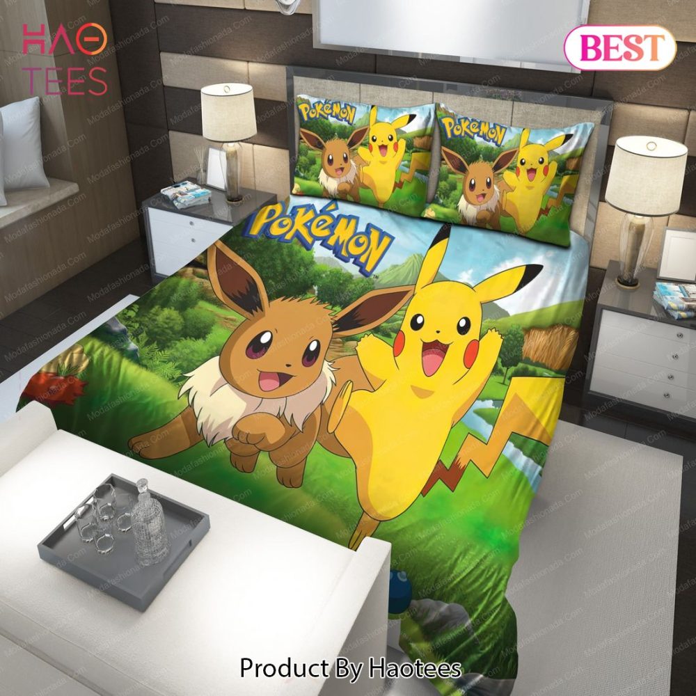 Pikachu And Eevee Spring Bedding Sets Bed Sets, Bedroom Sets - Image 2