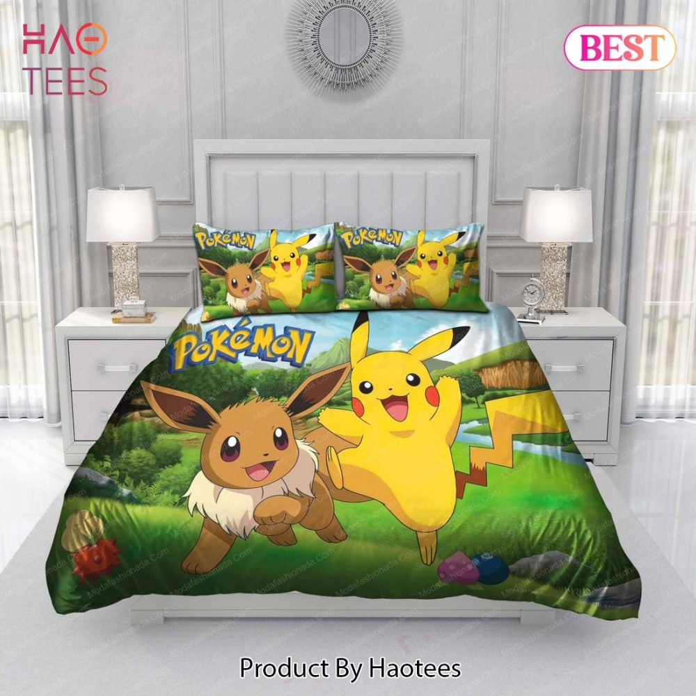 Pikachu And Eevee Spring Bedding Sets Bed Sets, Bedroom Sets - Image 3