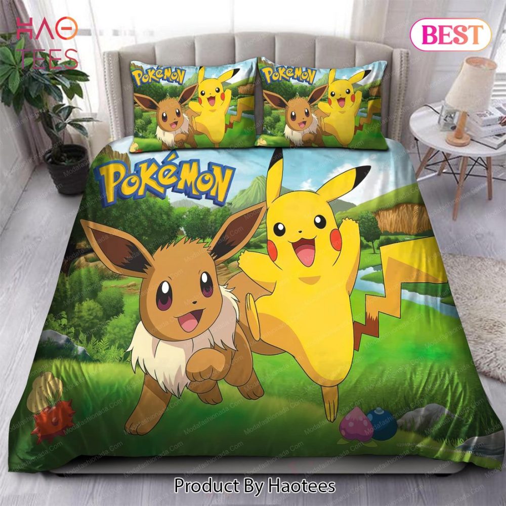 Pikachu And Eevee Spring Bedding Sets Bed Sets, Bedroom Sets - Image 4