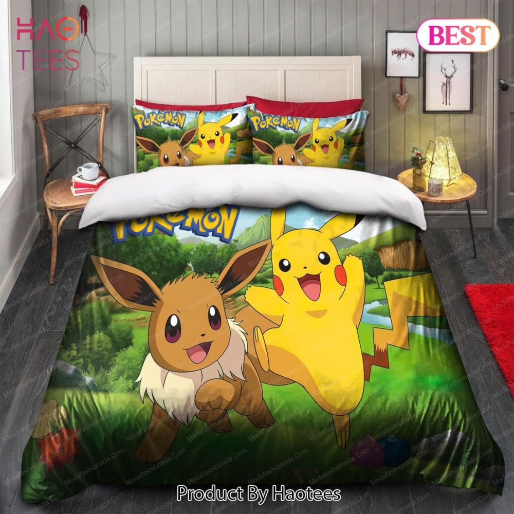 Pikachu And Eevee Spring Bedding Sets Bed Sets, Bedroom Sets - Image 5