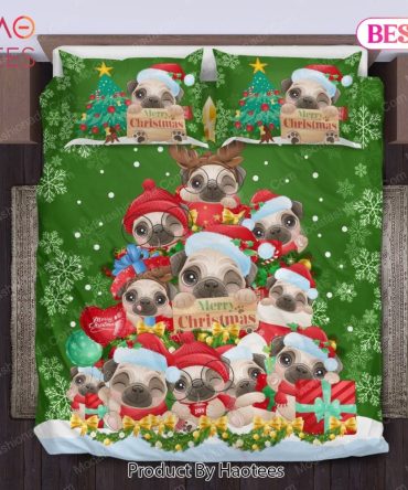 Pug Christmas Tree Bedding Sets Bed Sets, Bedroom Sets