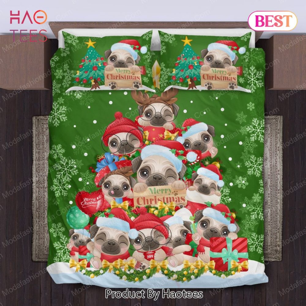 Pug Christmas Tree Bedding Sets Bed Sets, Bedroom Sets