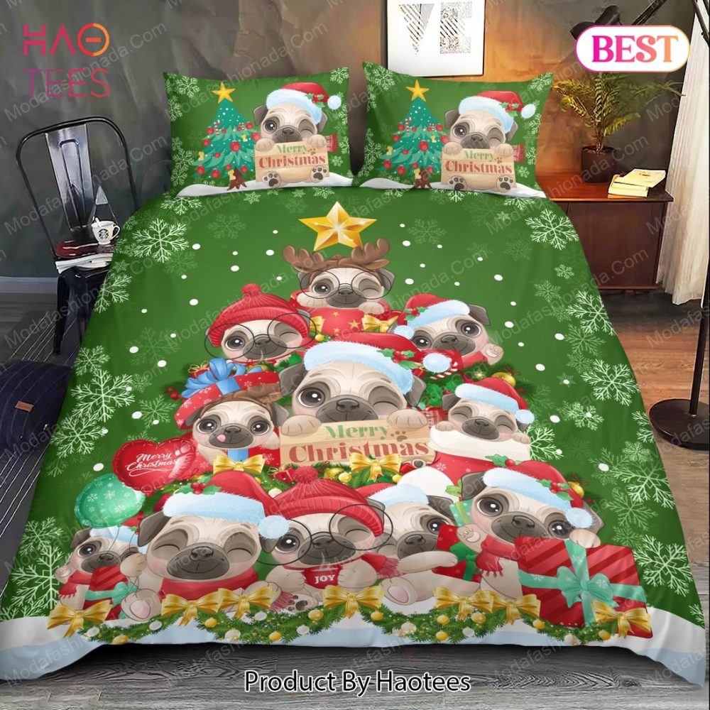 Pug Christmas Tree Bedding Sets Bed Sets, Bedroom Sets - Image 2