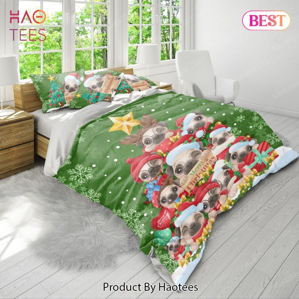 Pug Christmas Tree Bedding Sets Bed Sets, Bedroom Sets - Image 4