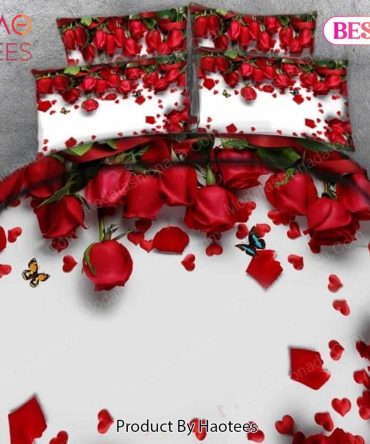 Red Rose And Red Heart Bedding Sets Bed Sets, Bedroom Sets