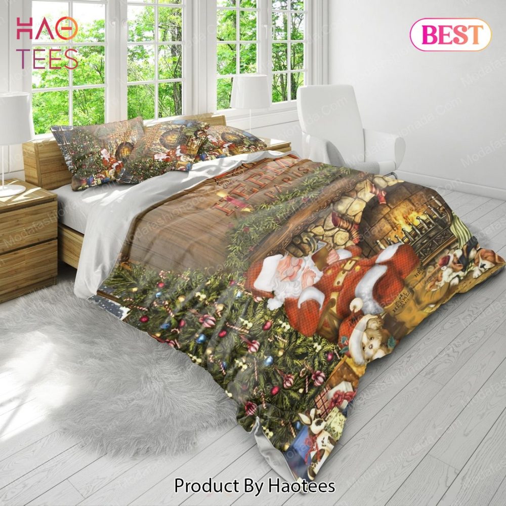 Santa Claus Herms Merry Christmas Bedding Sets Bed Sets, Bedroom Sets - Image 3