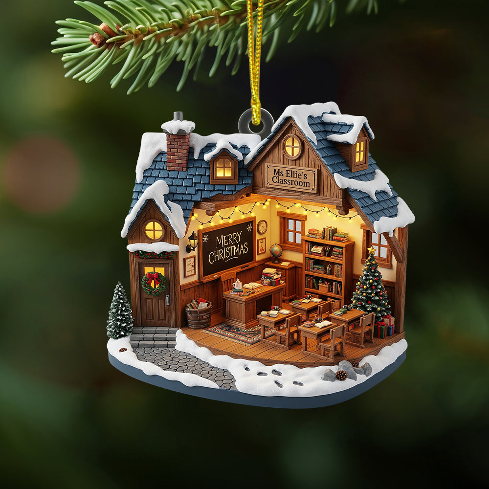 “Celebrate Teaching Excellence With A Personal Touch” - Teacher Miniature Classroom Ornament - Personalized Gift For Educators - Image 3