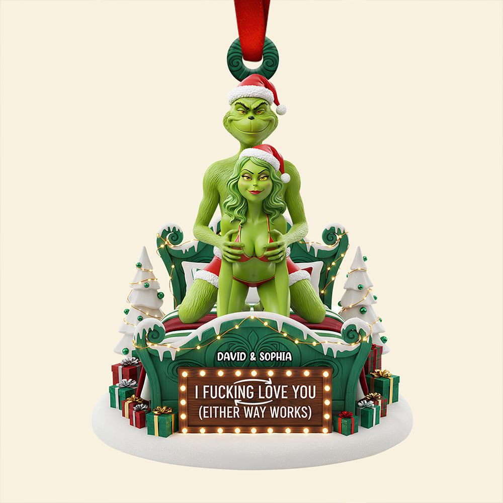 I Fucking Love You (Either Way Works) - Funny Couple Christmas Ornament - Personalized Gift For Couples, Lovers, And Friends - Image 4