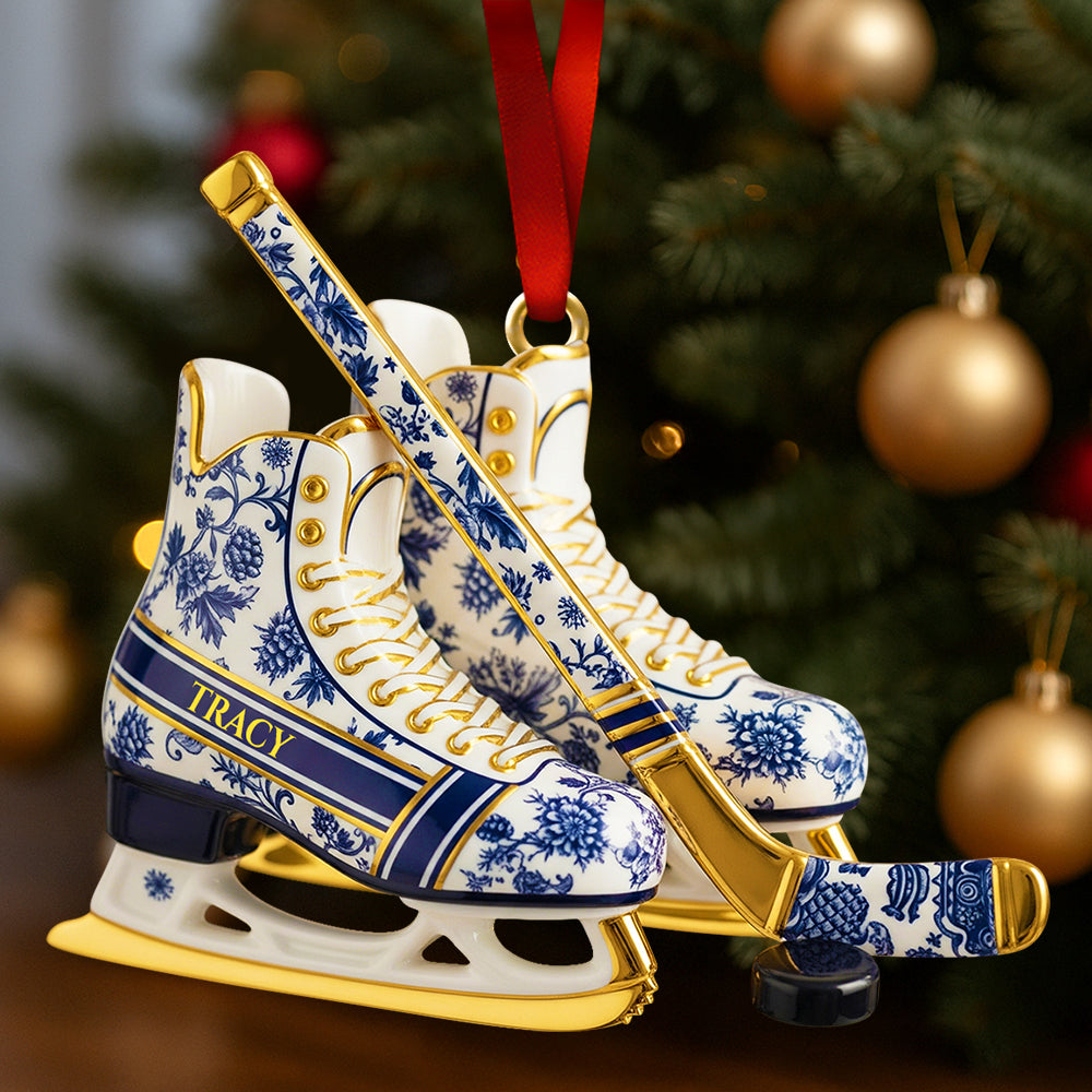 Personalized Classic Ice Hockey Ornament - Perfect Gift For Hockey Fans And Christmas Lovers