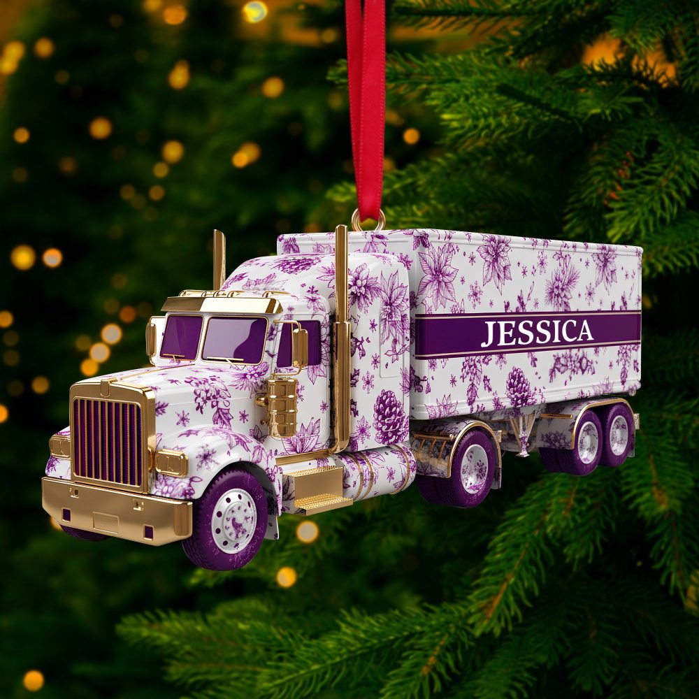 Celebrate The Journey: Elegant Semi Truck Ornament - Personalized Gifts For Truckers - Image 4