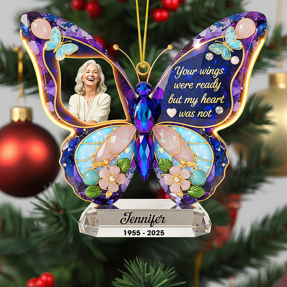 Your Wings Were Ready, But My Heart Was Not - Memorial Christmas Ornament - Personalized Gift For Loved Ones - Image 2