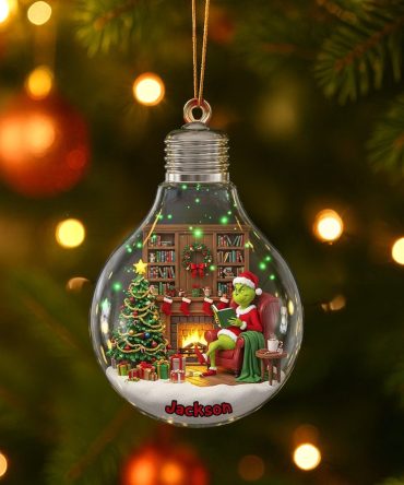 Reading By The Fire: A Personalized Ornament For Book Lovers - Custom Gift For Christmas, Ideal For Friends And Family