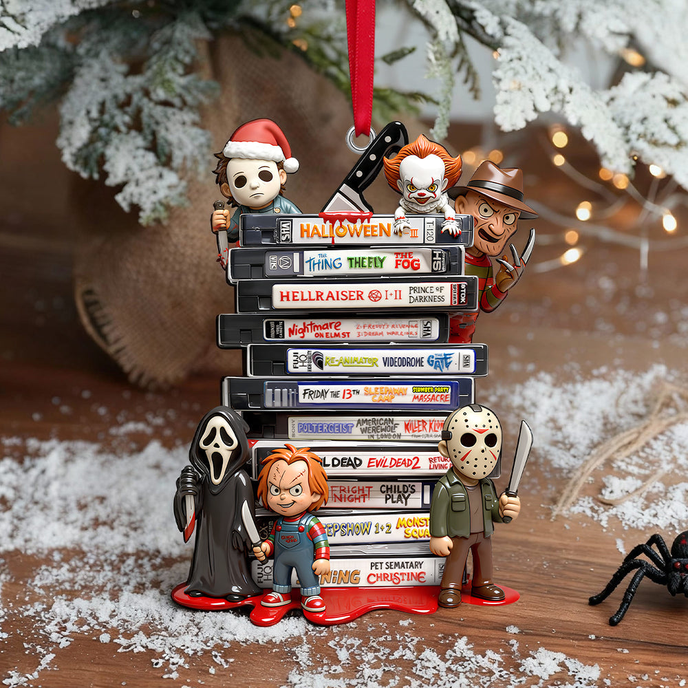 Get Spooky With Your Favorite Characters! - Horror Collection Acrylic Ornament - Personalized Gift For Horror Lovers, Christmas, And Movie Buffs