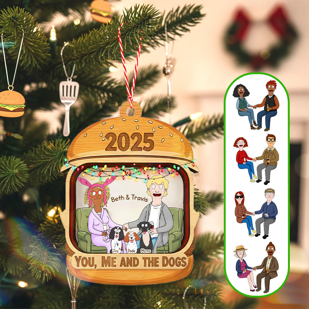 You, Me And The Dogs - Personalized Christmas Ornament For Dog Lovers