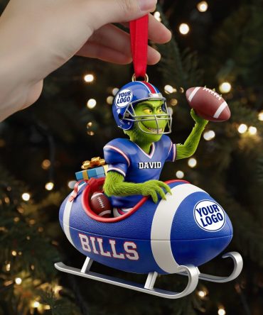 “Score Big This Holiday!” - Personalized Holiday Touchdown Ornament - Custom Gift For Sports Lovers