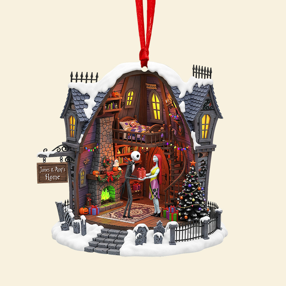 Spooky Love Christmas Ornament – Customizable Gift For Couples - Image 5