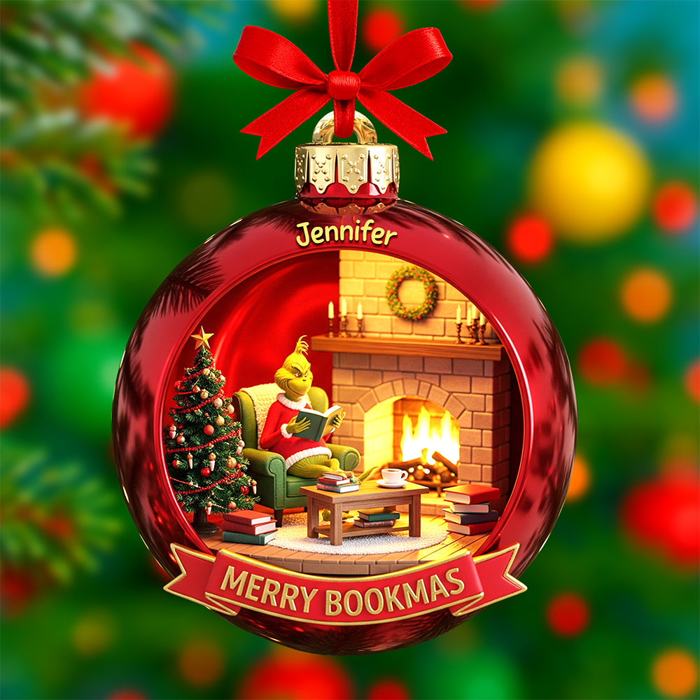 “Celebrate The Joy Of Reading” - Merry Bookmas Christmas Ornament - Personalized Gift For Book Lovers - Image 4