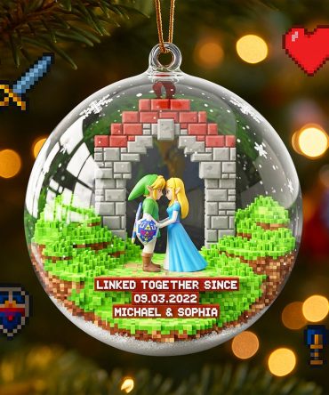 Together In Adventure: A Personalized Fantasy Christmas Ornament - Custom Decor For Couples
