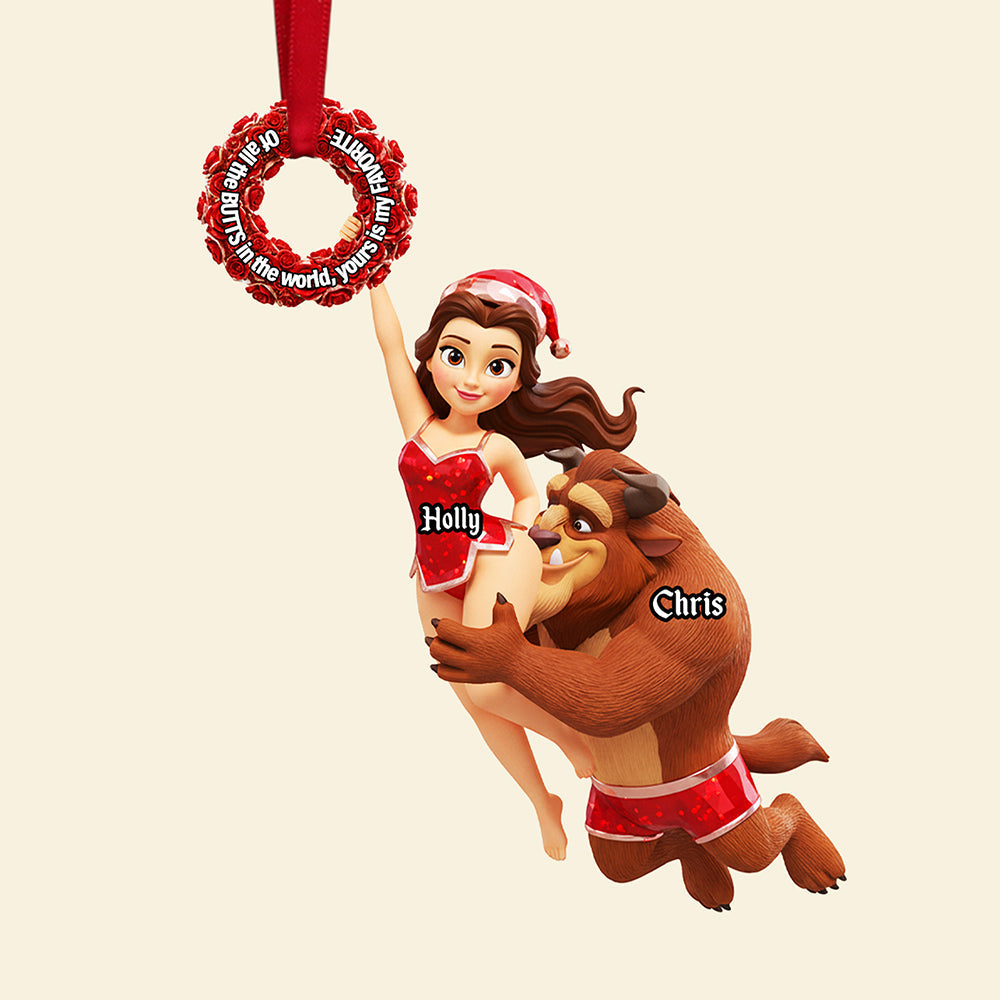 Celebrate Love With A Twist - Personalized Naughty Couple Acrylic Ornament - Image 4
