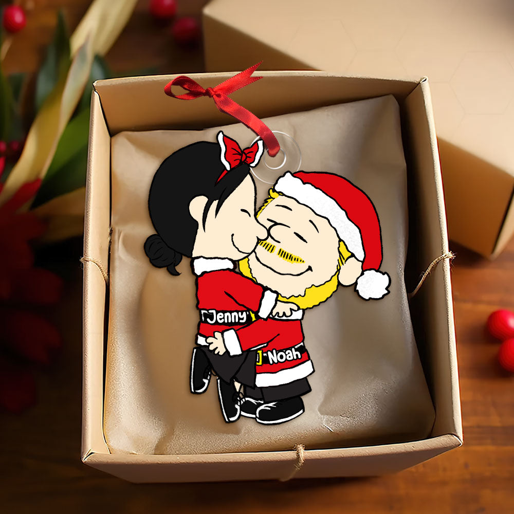Love, Joy & Togetherness - Personalized Santa Claus Couple Ornament