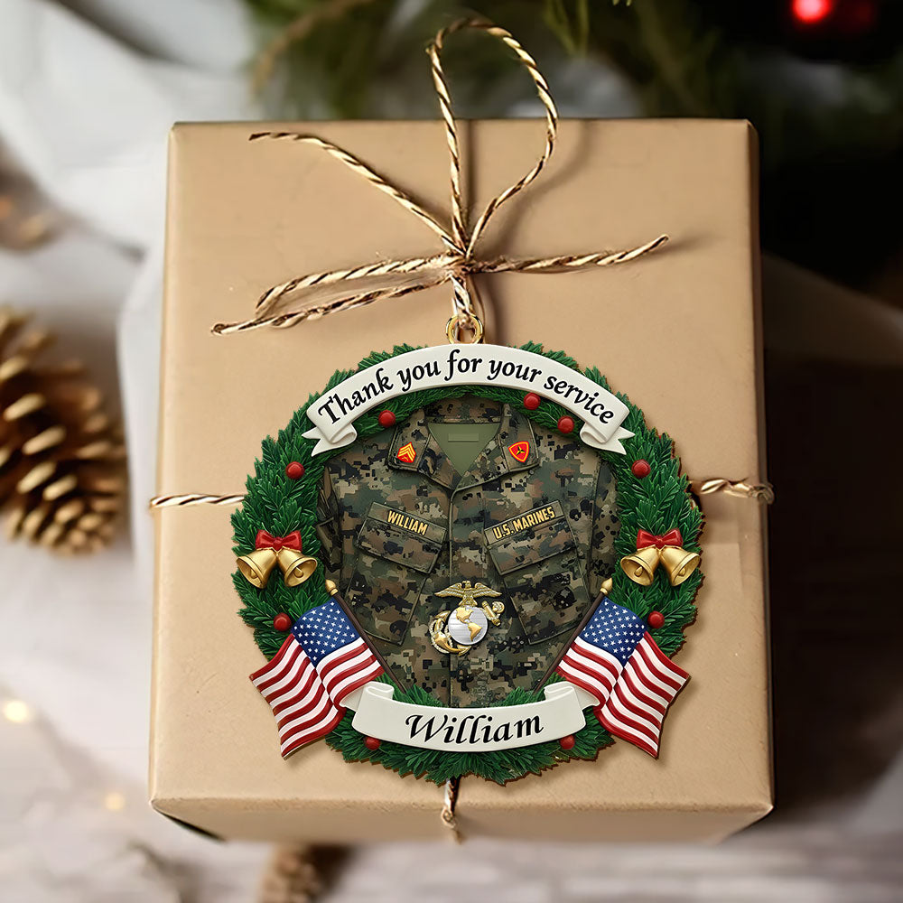 Thank You For Your Service - Personalized Military Christmas Ornament For Veterans - Image 4