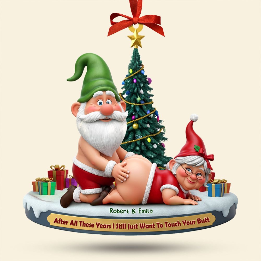 Naughty Old Gnome Couple Ornament - A Personalized Touch For Fun-Loving Couples - Image 4