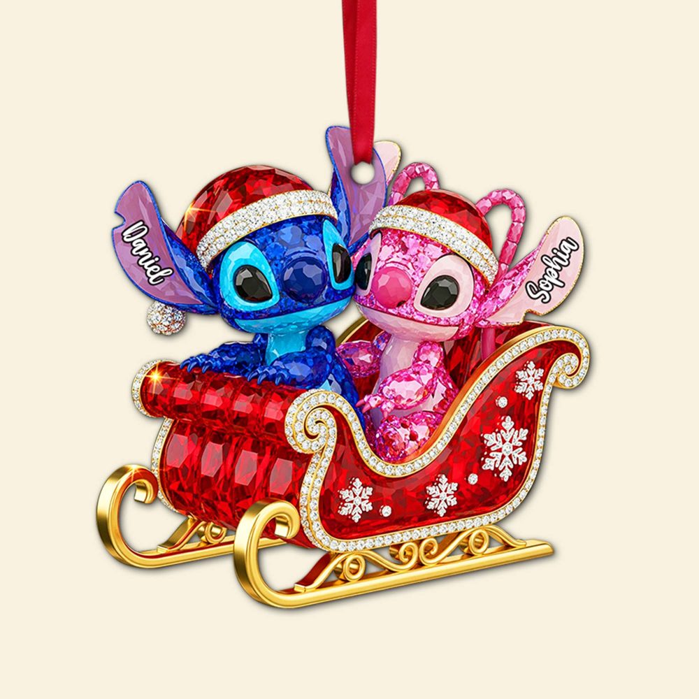 Bring The Magic Of Christmas To Your Tree! - Alien Couple Sleigh Christmas Ornament - Personalized Gift For Couples, Friends, Or Family - Image 4