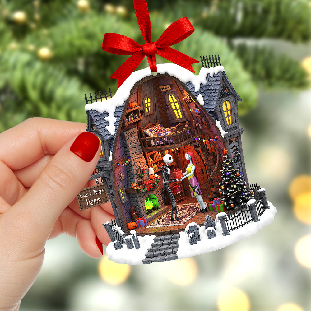 Spooky Love Christmas Ornament – Customizable Gift For Couples - Image 3
