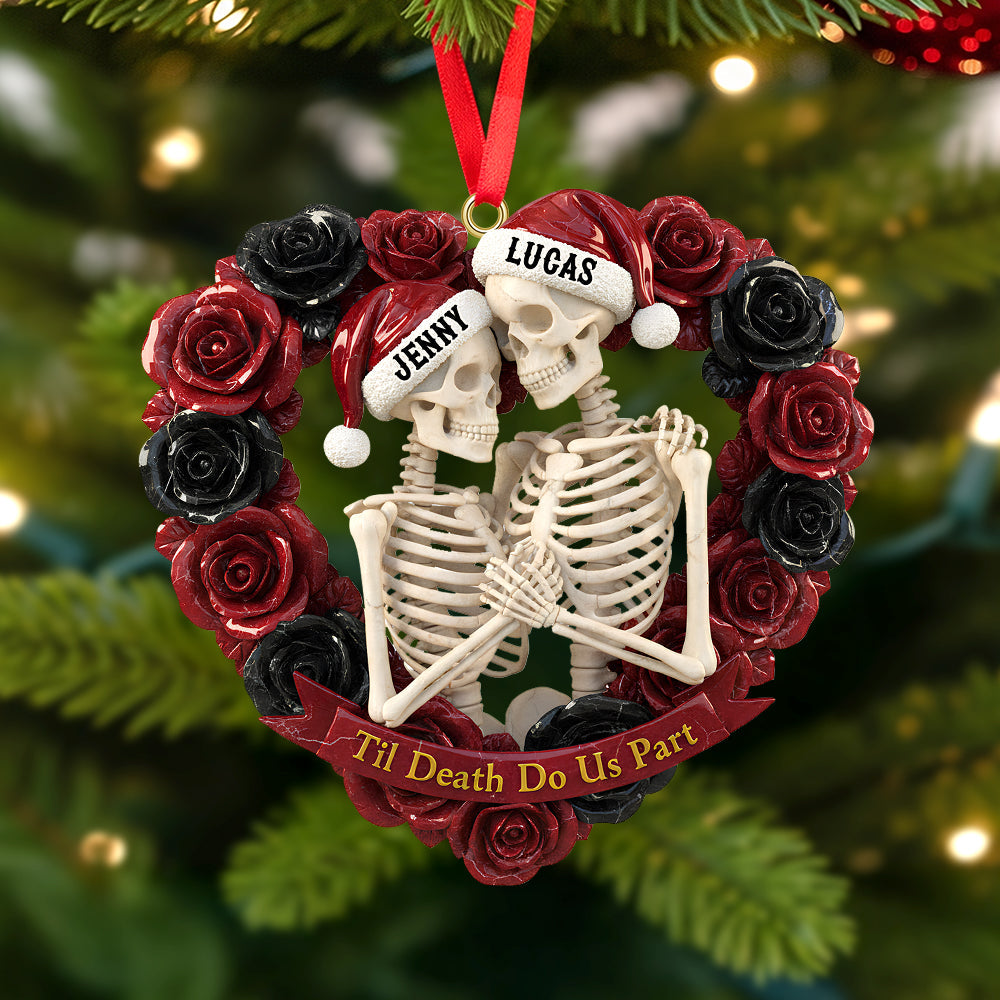 Til Death Do Us Part - Personalized Skeleton Couple Christmas Ornament - Custom Gift For Couples, Partners, And Friends - Image 2
