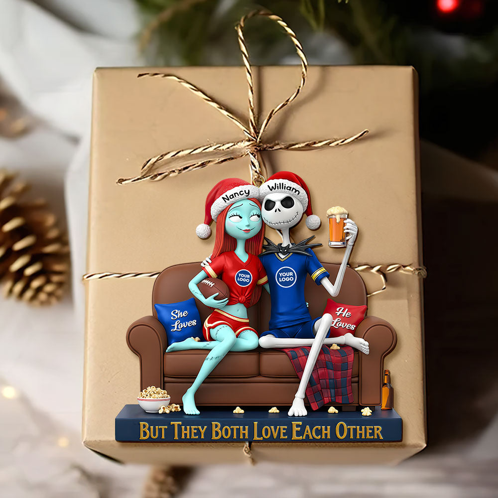 But They Both Love Each Other - Sporty Couple Christmas Ornament , Personalized Gift For Couples - Image 3
