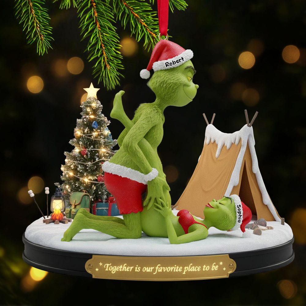 Together Is Our Favorite Place To Be - Cheeky Green Couple Ornament - Personalized Gifts For Couples - Image 2