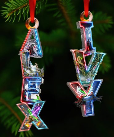 Illuminate Your Holiday Spirit! Personalized Cosmic Alphabet Ornament - Unique Gift For Friends, Family, And Collectors!