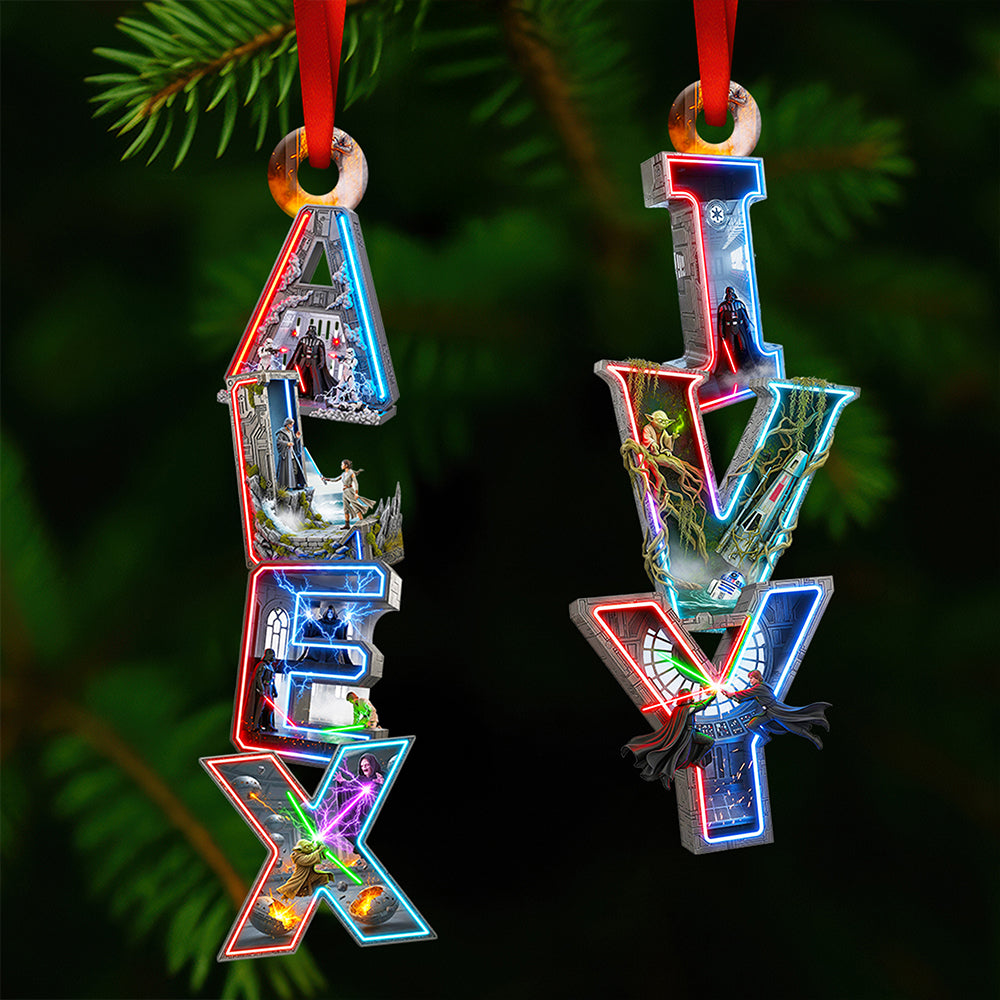 Illuminate Your Holiday Spirit! Personalized Cosmic Alphabet Ornament - Unique Gift For Friends, Family, And Collectors!