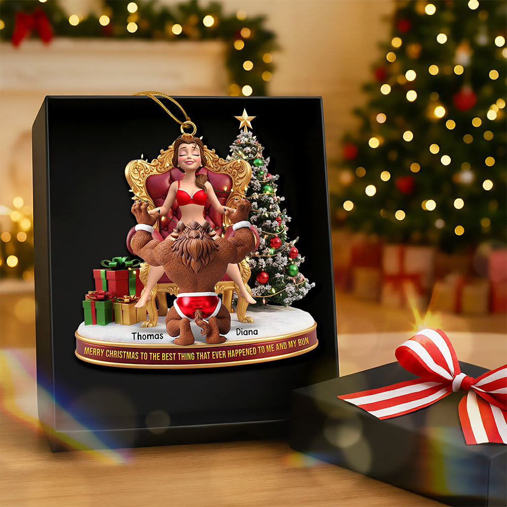 Naughty Couple Christmas Ornament - Personalized Holiday Gift For Couples - Image 3