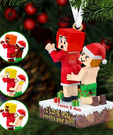 I Love You (Mostly Your Butt) - Personalized Lego Funny Couple Acrylic Ornament