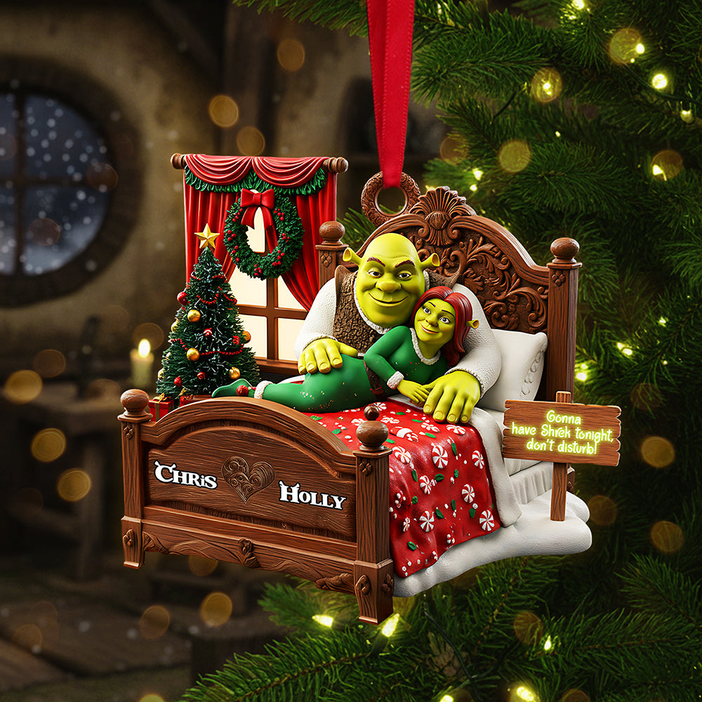 Naughty Couple Christmas Acrylic Ornament - Personalized Gift For Couples - Image 2